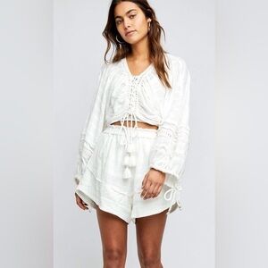 Free People Paloma Short Set Size S in Ivory